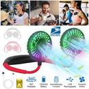 Neck Hanging Fan Hand Free Portable Aromatherapy USB Fans 360¡Rotatable Rechargeable Dual Cooling Fans w/Color Changing Led