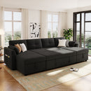 U-Shaped Sectional Sofa Bed With Storage And USB Ports by HouseOfZazla