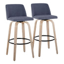 Toriano - Mid-Century Modern Fixed Height BarStool With Round Footrest (Set of 2) by HouseOfZazla