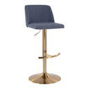 Toriano - Contemporary Adjustable Barstool With Swivel With Rounded T Footrest (Set of 2) by HouseOfZazla