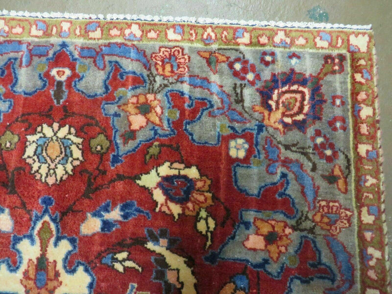 4' X 6' Antique Handmade India Floral Oriental Wool Rug Vegetable Dyes