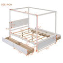Canopy Platform Bed With Drawers, Support Slats, No Box Spring Needed by HouseOfZazla