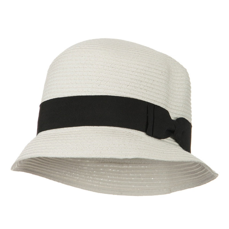Cloche Ribbon Round Crown Hat