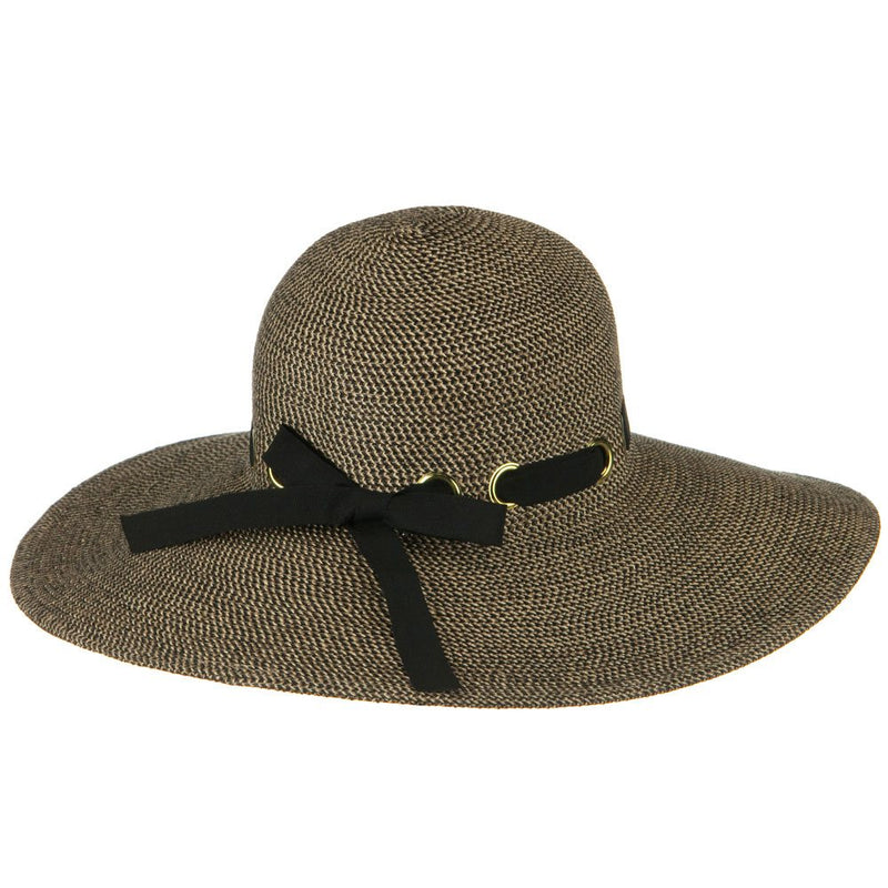 UPF 50+ Wide Flat Brim Black Trim Hat