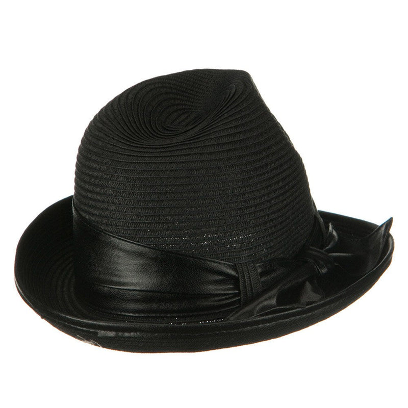 UPF 50+ Slanted Leather Brim Fedora