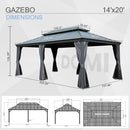 14' x 22' Hardtop Gazebo with Dual-Layer Galvanized Steel Roof by HouseOfZazla