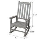Wooden Oversized Porch Rocker Chair With Wide Seat and Tall Backrest