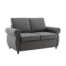 57.5" Pull Out Sofa Bed Loveseat Sleeper with Twin Size Memory Mattress for Living Room Spaces, Gray