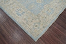 9x12 Blue, Beige Hand Knotted Afghan Oushak 100% Wool Traditional Oriental Area Rug