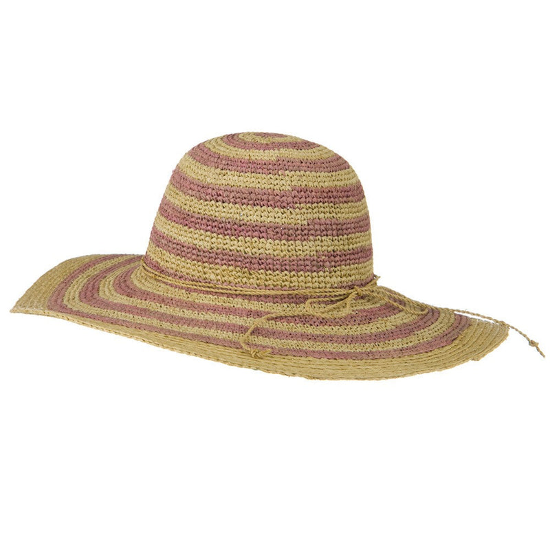 Raffia Straw Stripe Two Tone Hat