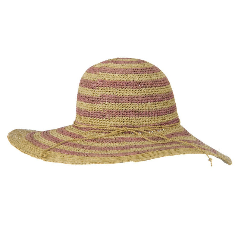 Raffia Straw Stripe Two Tone Hat