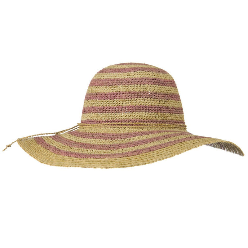 Raffia Straw Stripe Two Tone Hat