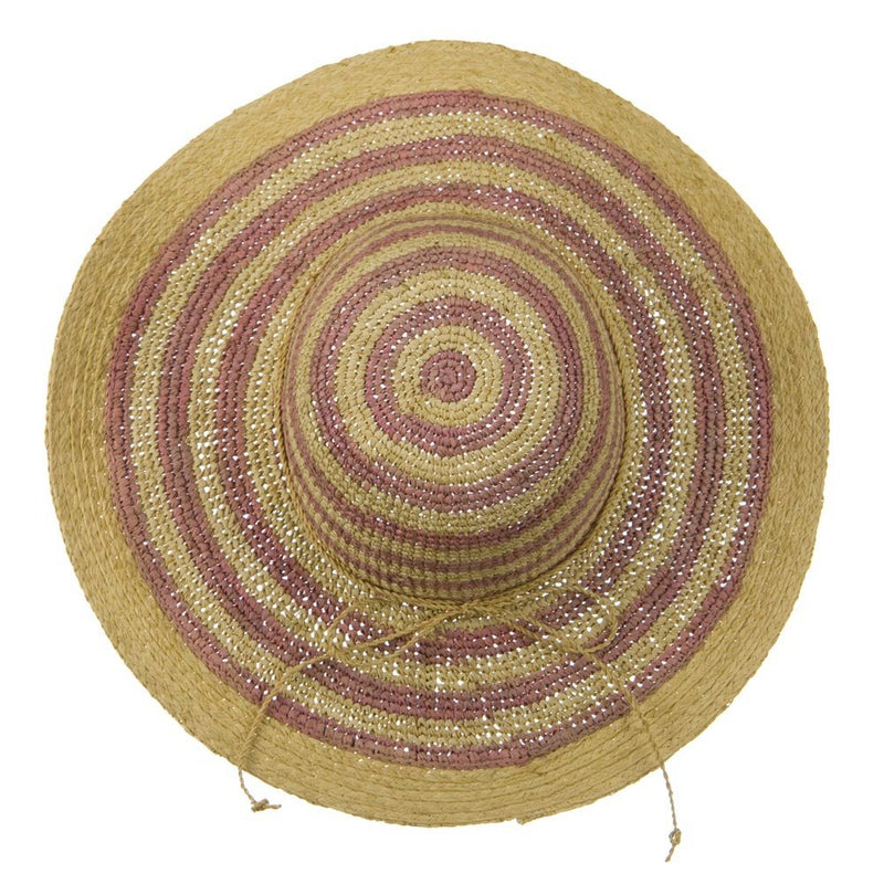 Raffia Straw Stripe Two Tone Hat