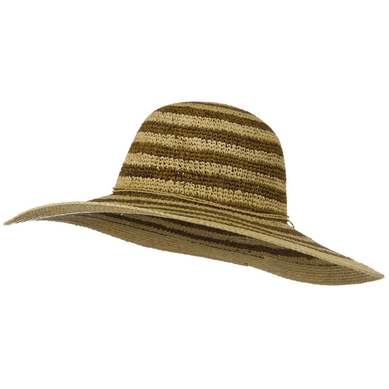 Raffia Straw Stripe Two Tone Hat