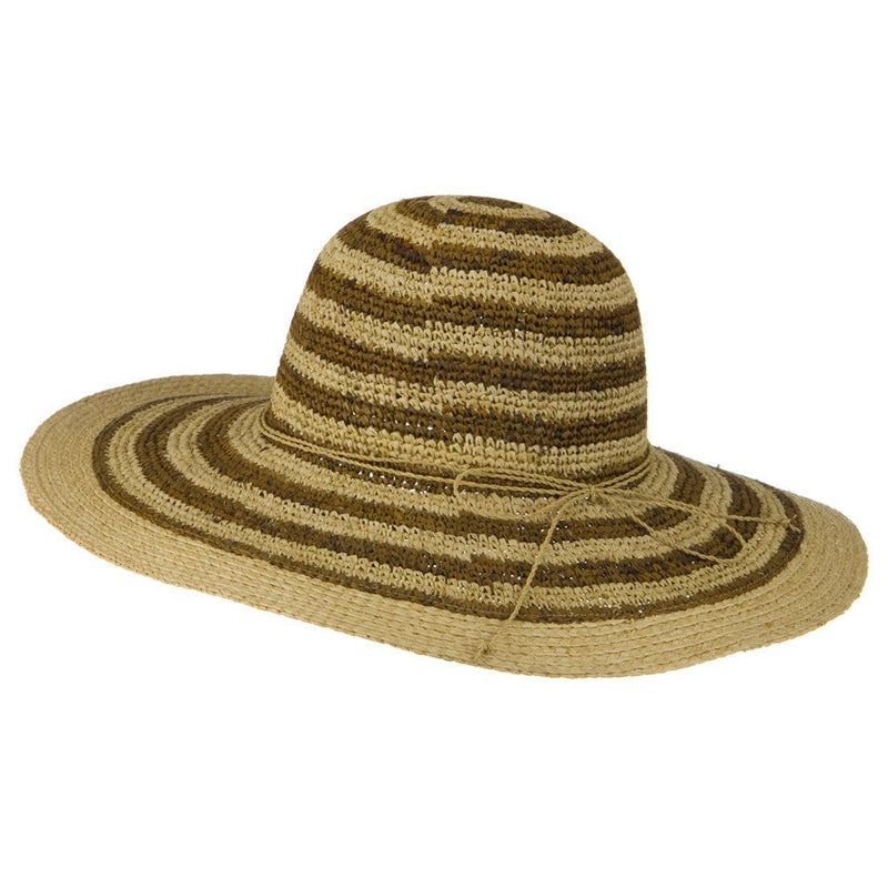 Raffia Straw Stripe Two Tone Hat