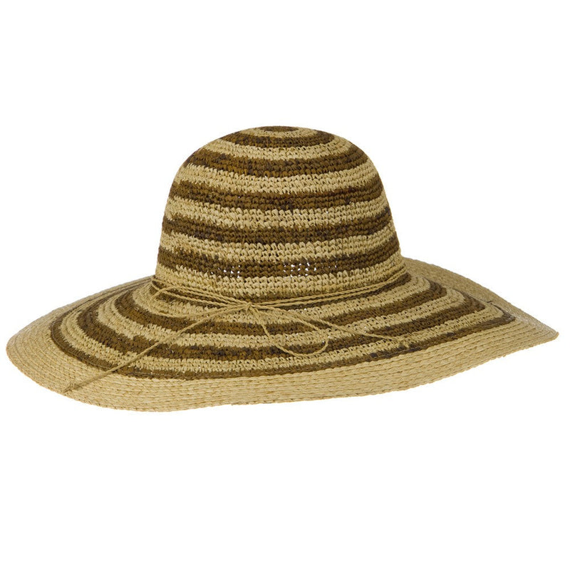 Raffia Straw Stripe Two Tone Hat