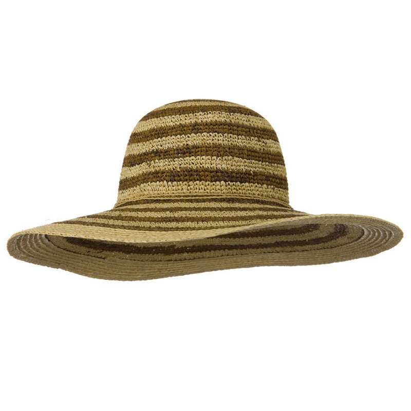Raffia Straw Stripe Two Tone Hat
