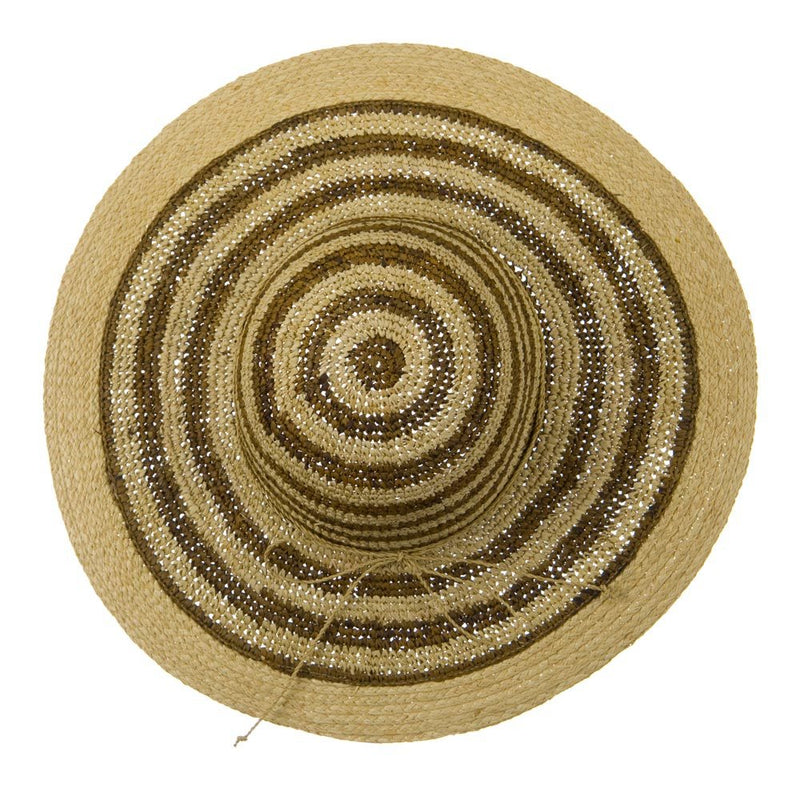 Raffia Straw Stripe Two Tone Hat