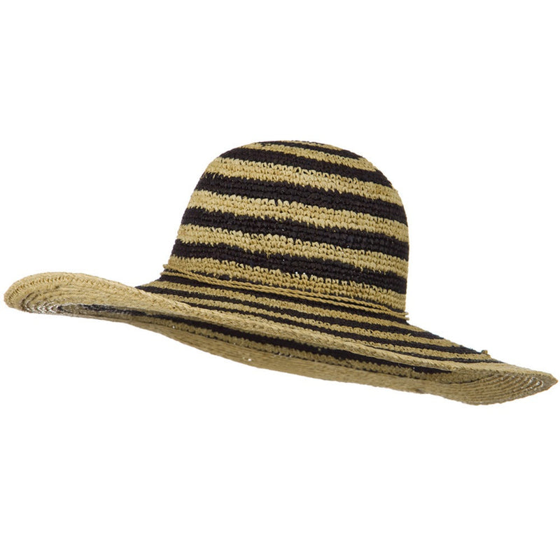 Raffia Straw Stripe Two Tone Hat