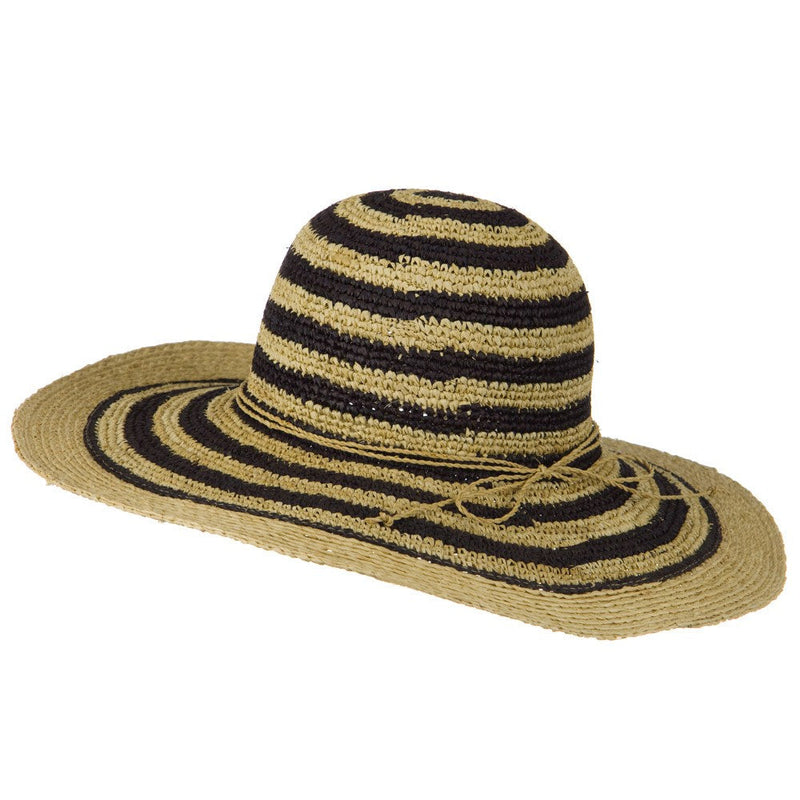 Raffia Straw Stripe Two Tone Hat