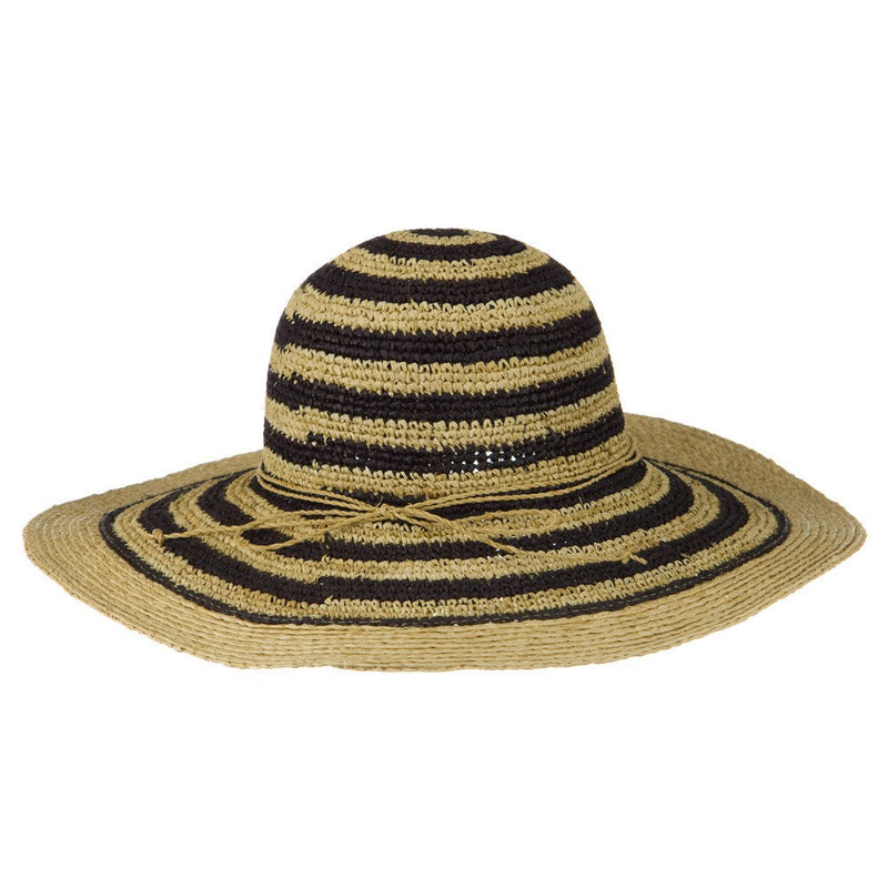Raffia Straw Stripe Two Tone Hat
