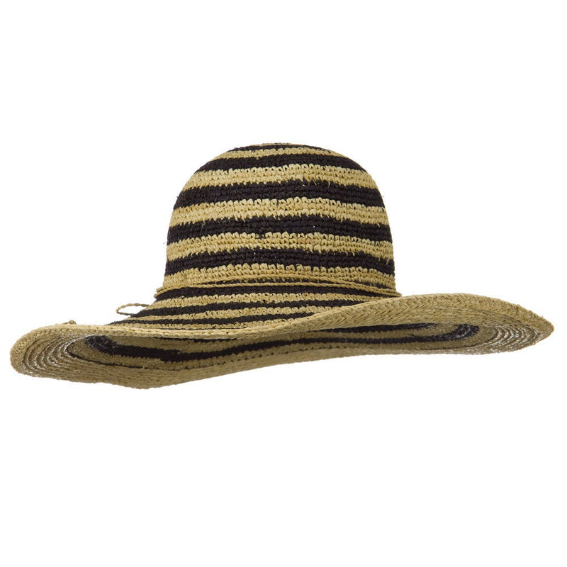 Raffia Straw Stripe Two Tone Hat
