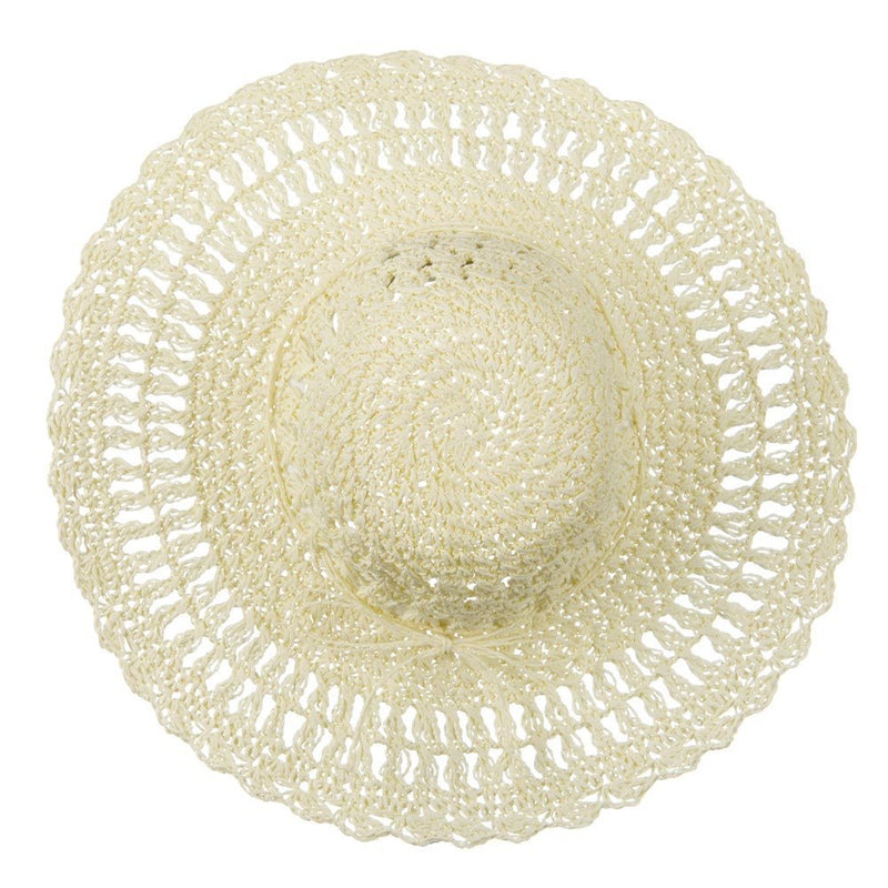 Toyo 5 Inch Flat Brim Fancy Crochet Hat