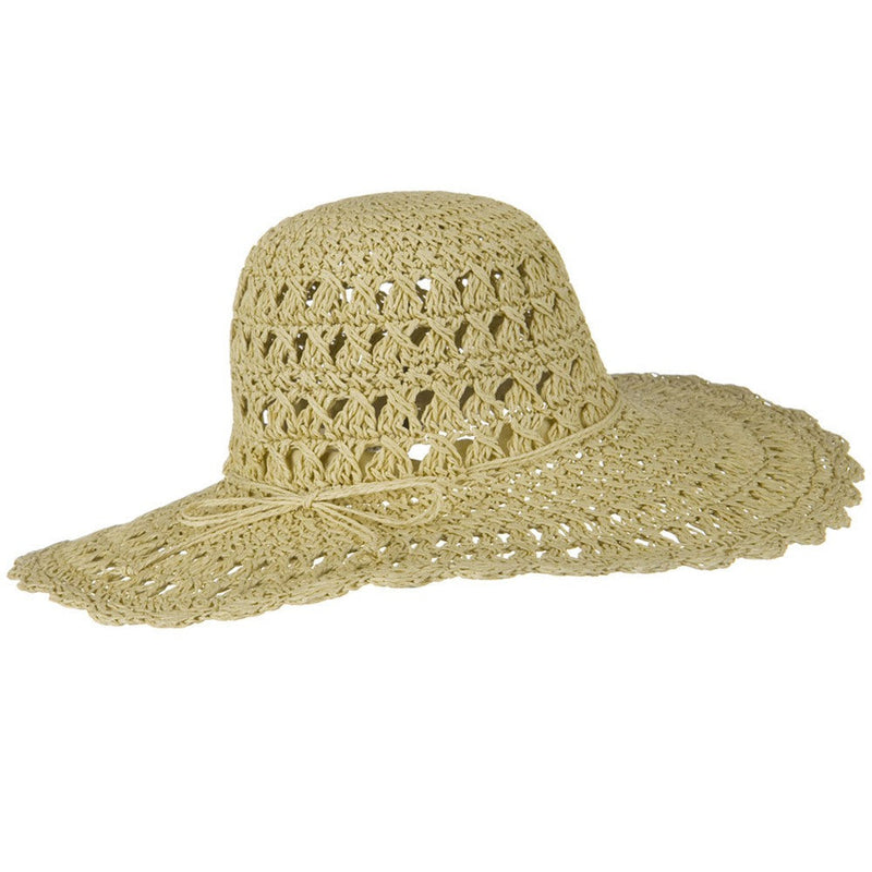 Toyo 5 Inch Flat Brim Fancy Crochet Hat