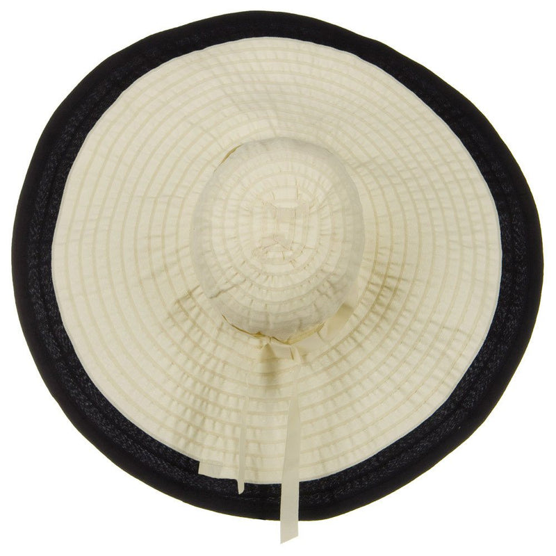 Ribbon 8 Inch Wide Brim Edge Self Tie Hat