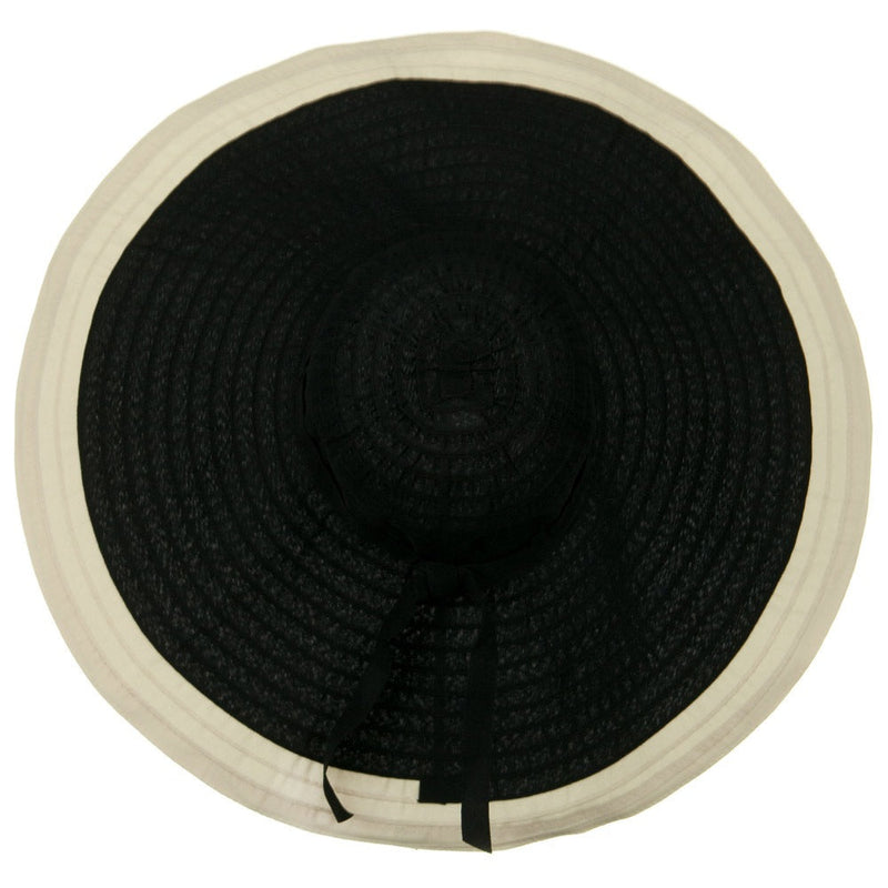 Ribbon 8 Inch Wide Brim Edge Self Tie Hat