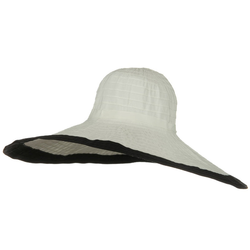 Ribbon 8 Inch Wide Brim Edge Self Tie Hat