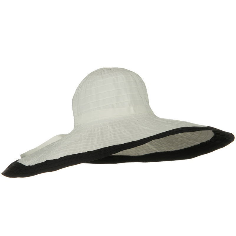 Ribbon 8 Inch Wide Brim Edge Self Tie Hat