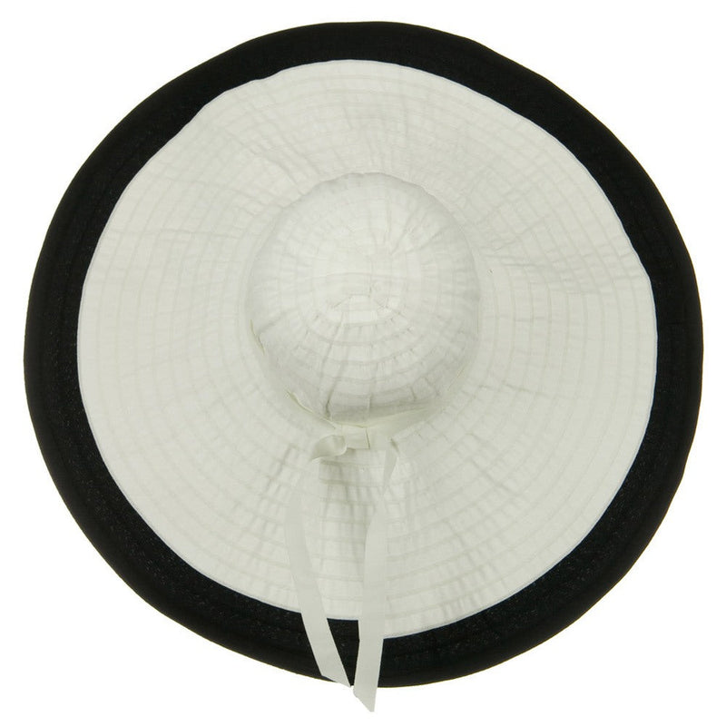 Ribbon 8 Inch Wide Brim Edge Self Tie Hat