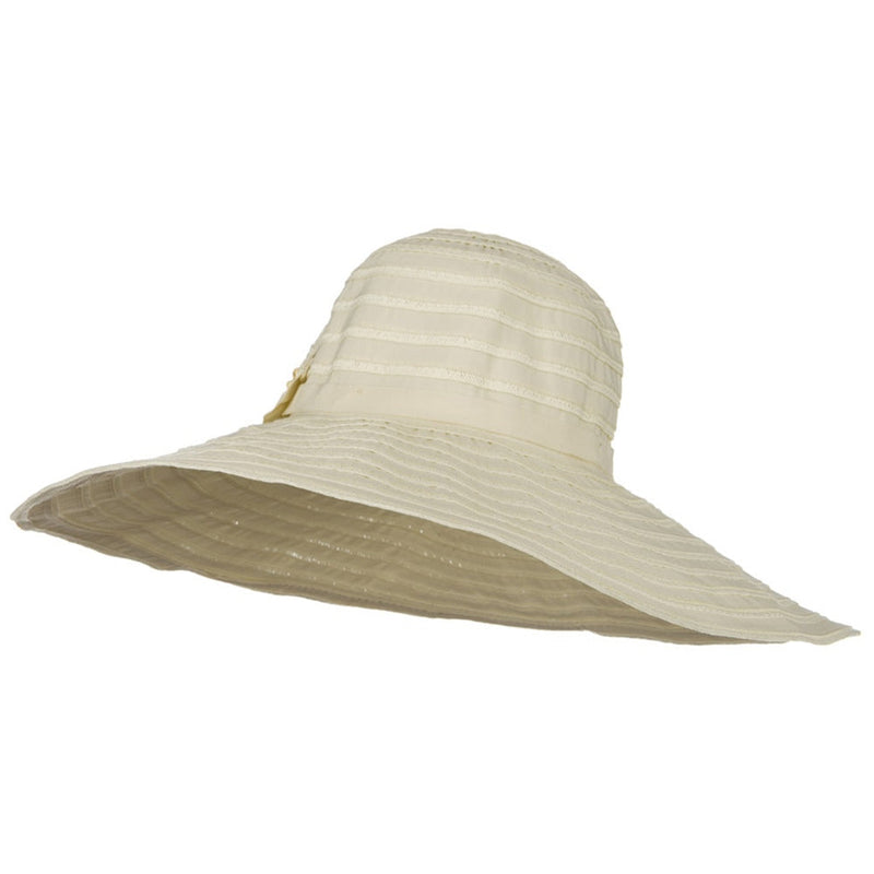 Ribbon Wide Brim Braid Self Tie Hat