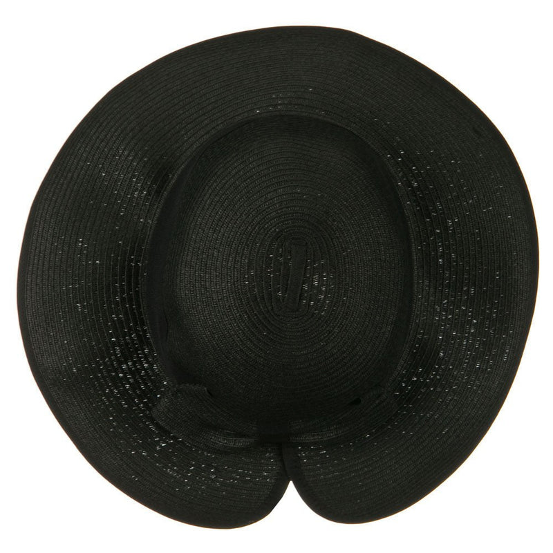 Tweed Bow 3 1/2 inch wide Brim Straw Hat
