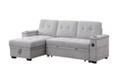 Ashlyn II - 84"W Woven Fabric Reversible Sleeper Sectional Sofa with Storage Chaise by HouseOfZazla