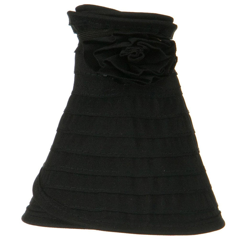 UPF 40+ Ribbon Flower Sewn Braid Roll Up Visor