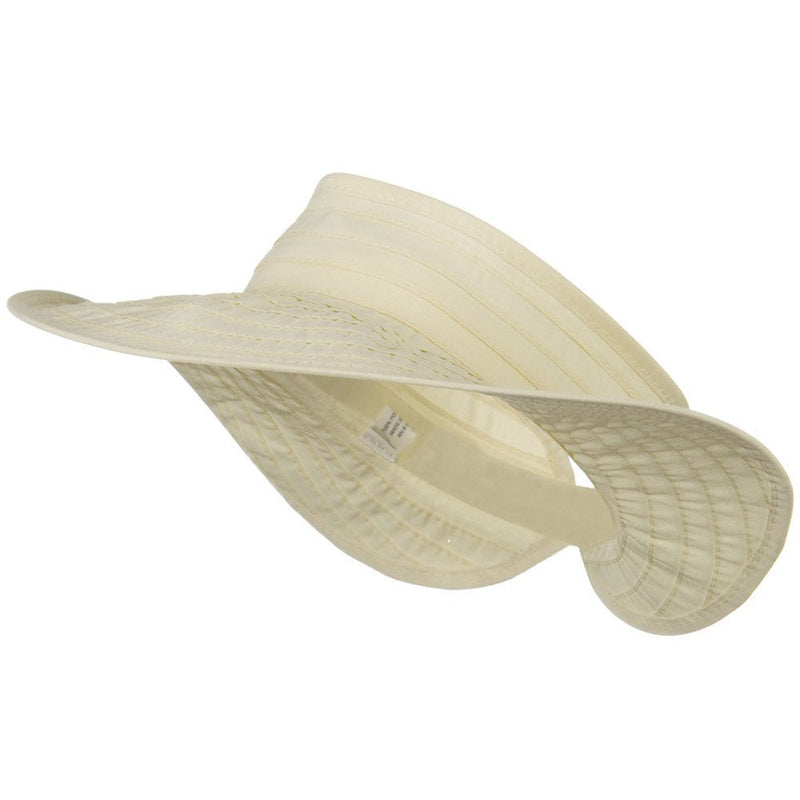 UPF 40+ Ribbon Flower Sewn Braid Roll Up Visor