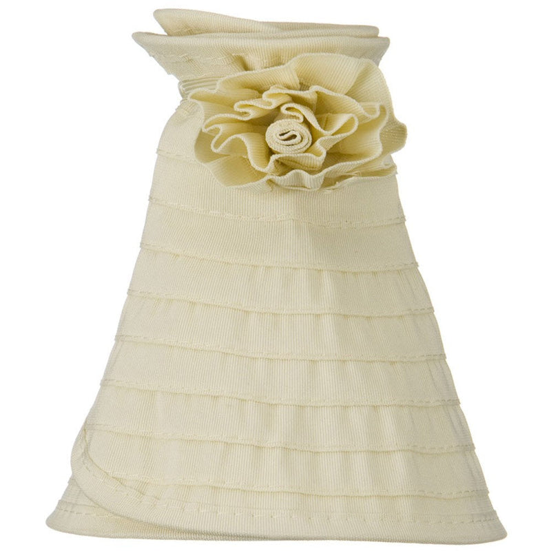 UPF 40+ Ribbon Flower Sewn Braid Roll Up Visor