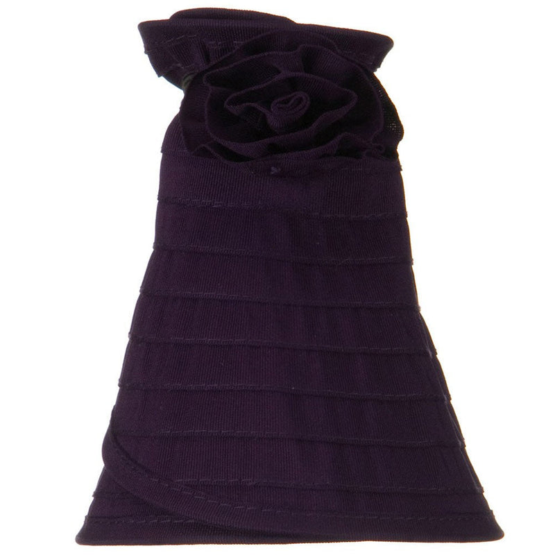 UPF 40+ Ribbon Flower Sewn Braid Roll Up Visor