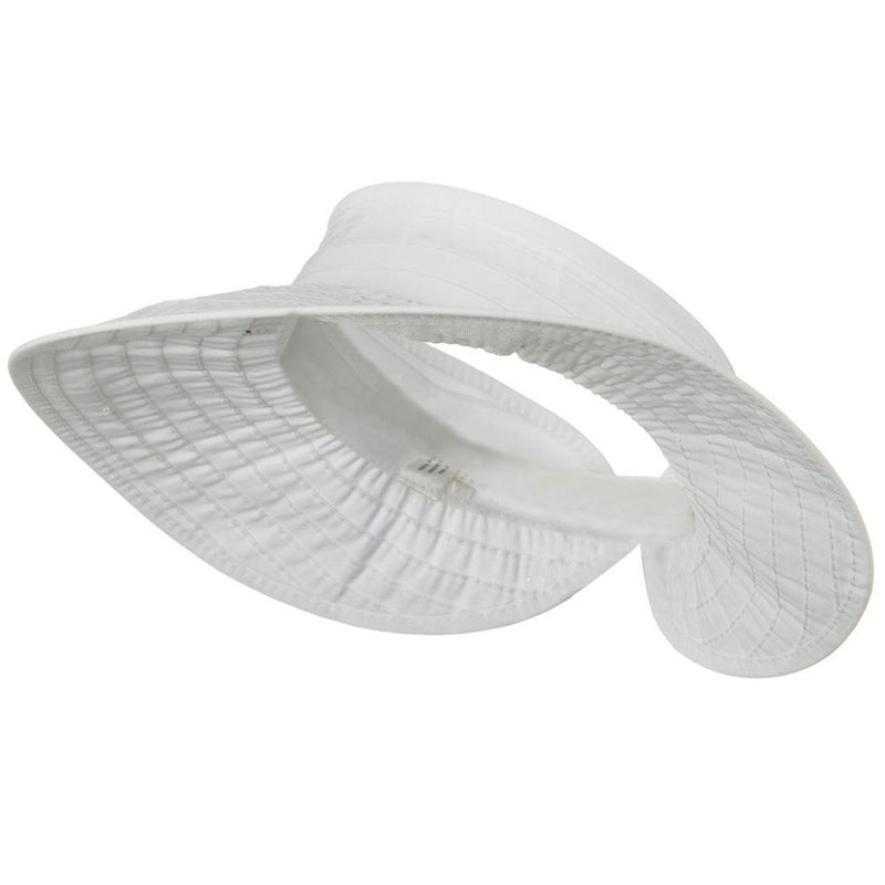 UPF 40+ Ribbon Flower Sewn Braid Roll Up Visor