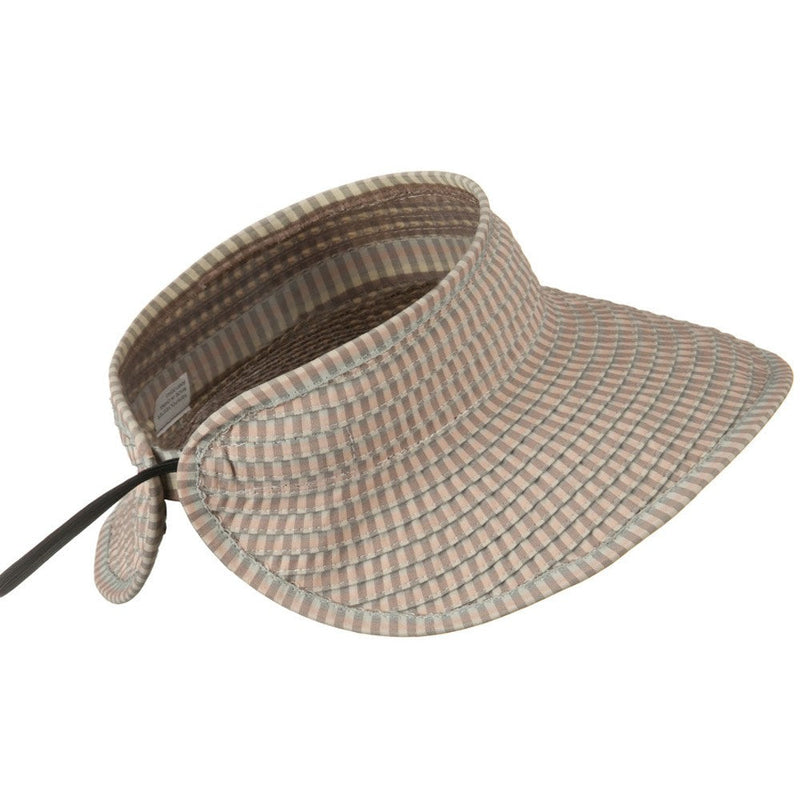 UPF 50+ Woman's Rolled Checkered Wide Brim Visor