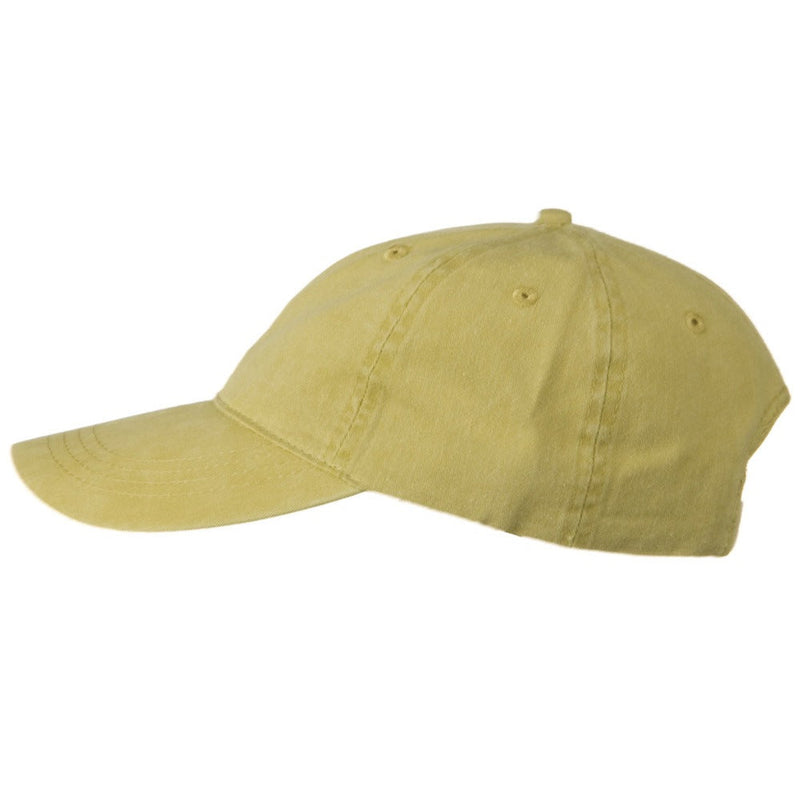 Washed Solid Pigment Dyed Cotton Twill Brass Buckle Cap