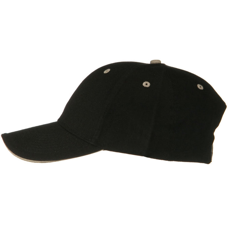 Solid Brushed Twill Sandwich Visor Cap