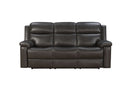 Leon - Power Sofa Recliner With Power Headrest, Power Lumbar, Heat And Massage (Dropdown Table With Smart Tabletop Control) - Smokey Gray