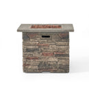 Classic Design Square Fire Pit With Top And 40,000 Btu Heat Output - Stone Gray by HouseOfZazla