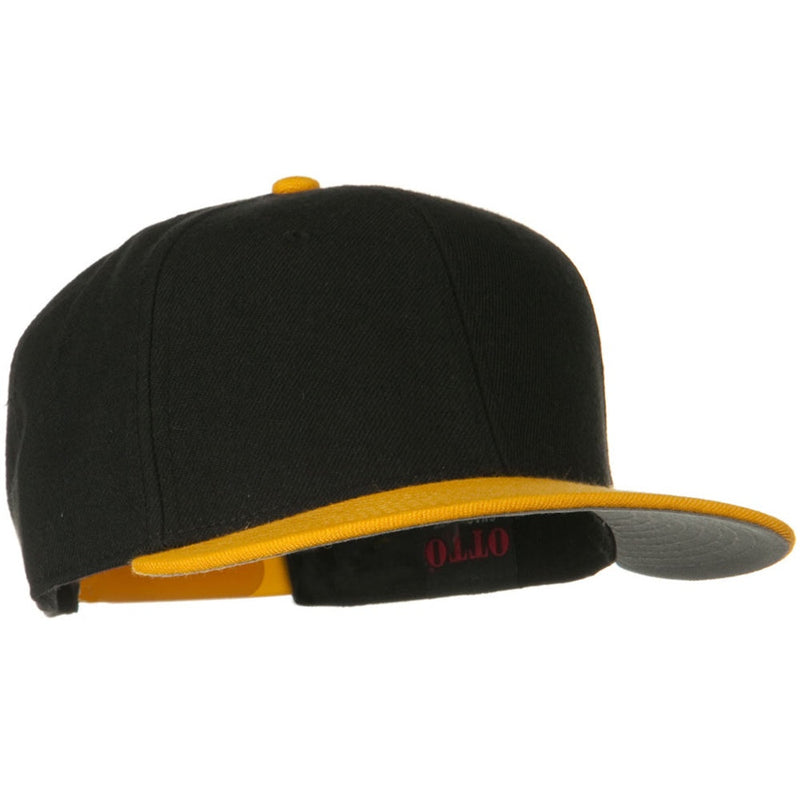 Wool Blend Flat Visor Pro Style Snapback Cap