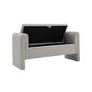 Modern Teddy Upholstered Large Bed End Bench With Arms And Storage by Unique Piece Furniture