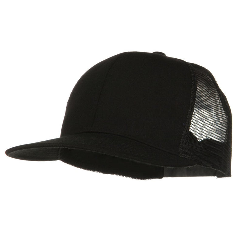 Flat Bill Snap Back Mesh Cap