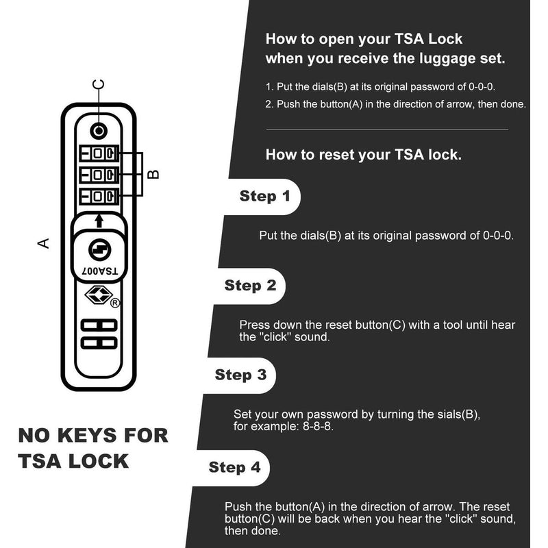 3 Piece Luggage Sets PC Lightweight & Durable Expandable Suitcase with Two Hooks, Double Spinner Wheels, TSA Lock, (21/25/29) Black